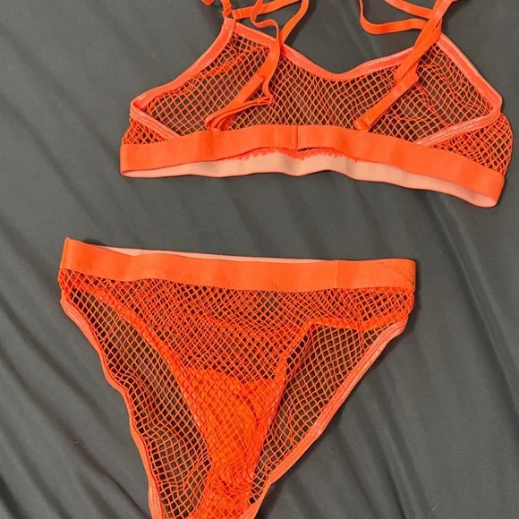 Bright Orange Fishnet Set - Picture 9 of 9